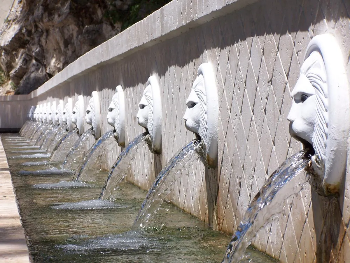 The fountains of Spili village in Crete